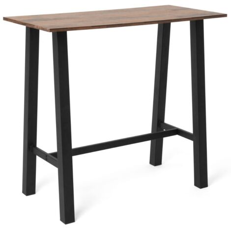 Stehtisch 117 x 56 cm, Holzoptik und anthrazitgraue Beine - Brown