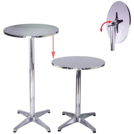 Stehtisch 2in1 Alu Bistrotisch Bartisch höhenverstellbar 70/115cm Ø60cm
