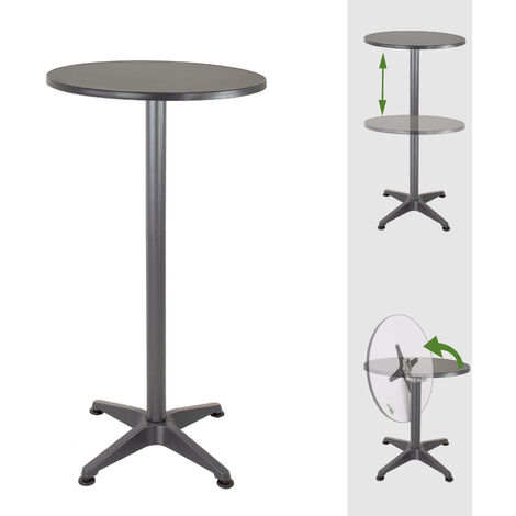 Stehtisch 2in1 Bistrotisch Alu klappbar höhenverstellbar 70/115 cm Ø 60 cm Partytisch Anthrazit