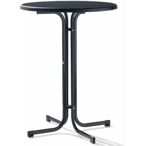 Stehtisch, Ø 86 cm, eisengrau Stahrohrgestell, Mecalit-Pro-Platte