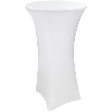 Stehtischhusse 80x120 cm weiß Stretch Stehtisch Bistrotisch Husse