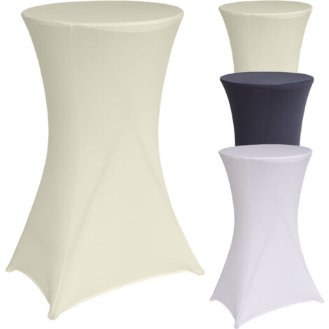 Stehtischhusse Tischdecke Husse Bistrotisch Partytisch Stretch 60 cm beige