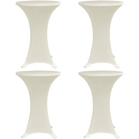 Stehtischhussen 4 Stk. Ø 80 cm Creme Stretch CFW687206