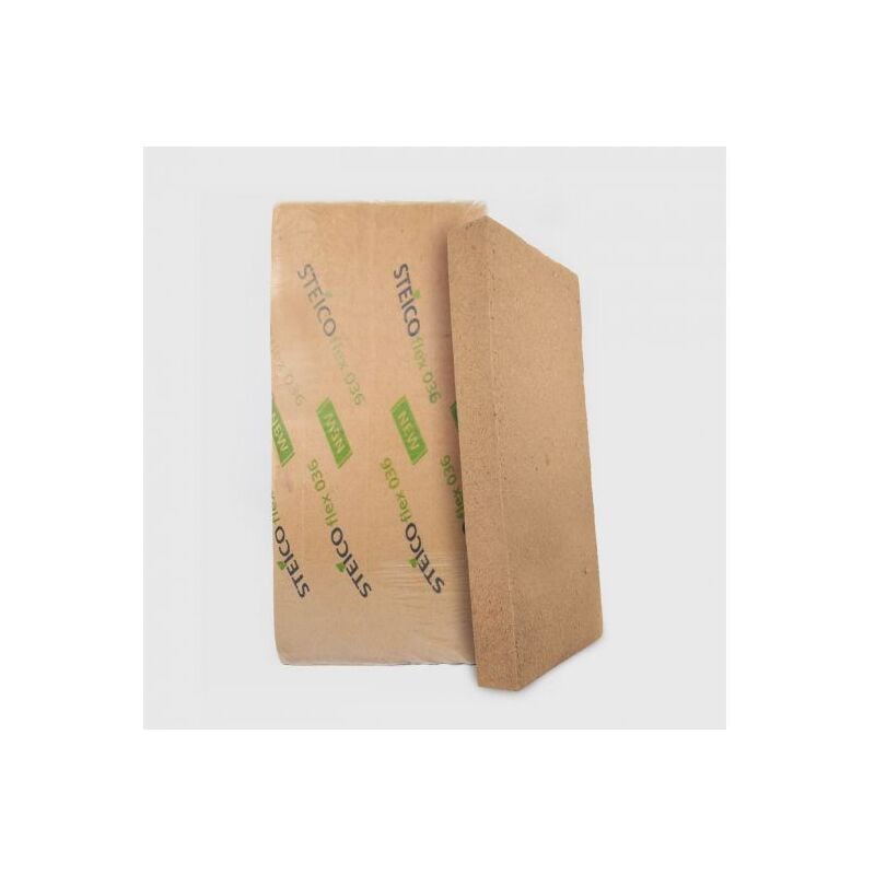 Flex 036 : Panneau isolant en laine de bois semi-rigide isolant thermique, ép. 80mm - 1220 x 575mm, 6 panneaux = 4.09m² - Steico