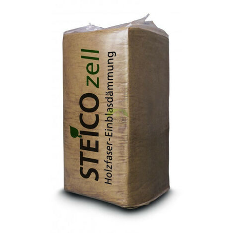 Steico – Laine de bois vrac à souffler – Panneau d'isolation thermique et phonique – Conductivité 0,038 W/(m*K) – Sac de 15kg