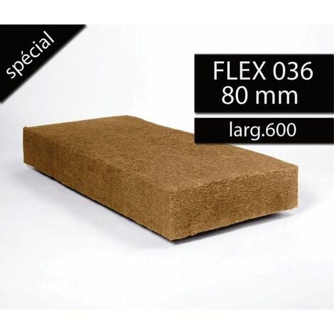 STEICOflex Largeur 60cm 036 80mm 1220x600 panneaux isolants laine de bois R2.2 - paquet(s) de 4,392 m²