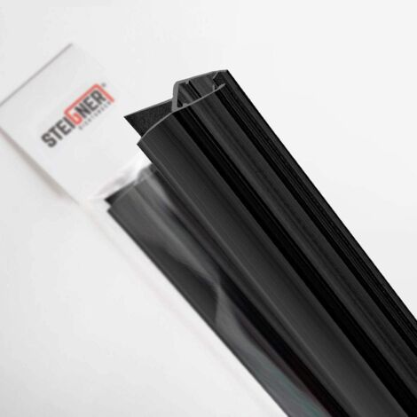 STEIGNER Duschdichtung UK03S vorgebogene Ersatzdichtung für Runddusche Wasserabweiser, L, 150 cm, (Einzeldichtung), Schwarz, für Glasstärken von 6 bis 8mm