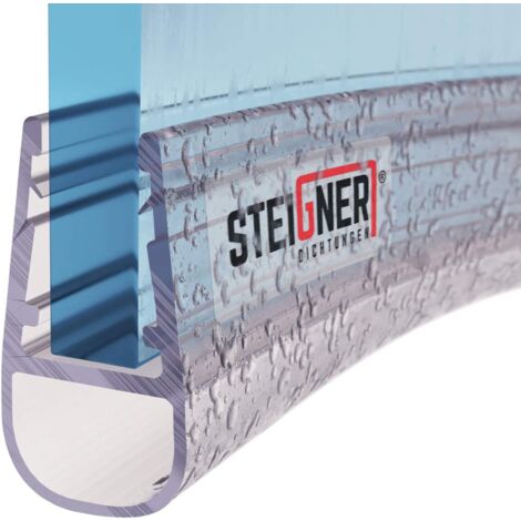 STEIGNER Duschdichtung UK07 vorgebogene Ersatzdichtung für Runddusche Wasserabweiser, L, 30 cm, (Einzeldichtung), für Glasstärken von 6 bis 8mm