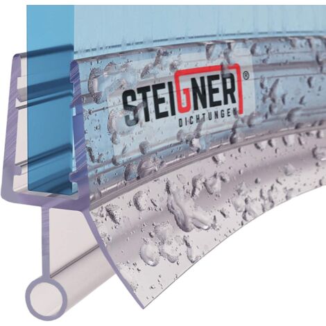 STEIGNER Duschdichtung UK08 vorgebogene Ersatzdichtung für Runddusche Wasserabweiser, L, 120 cm, (Einzeldichtung), für Glasstärken von 6 bis 8mm