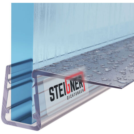 STEIGNER Duschdichtung UK11 Ersatzdichtung für Dusche Wasserabweiser, L, 130 cm, (Einzeldichtung), 6mm bis 8mm Glasstärke