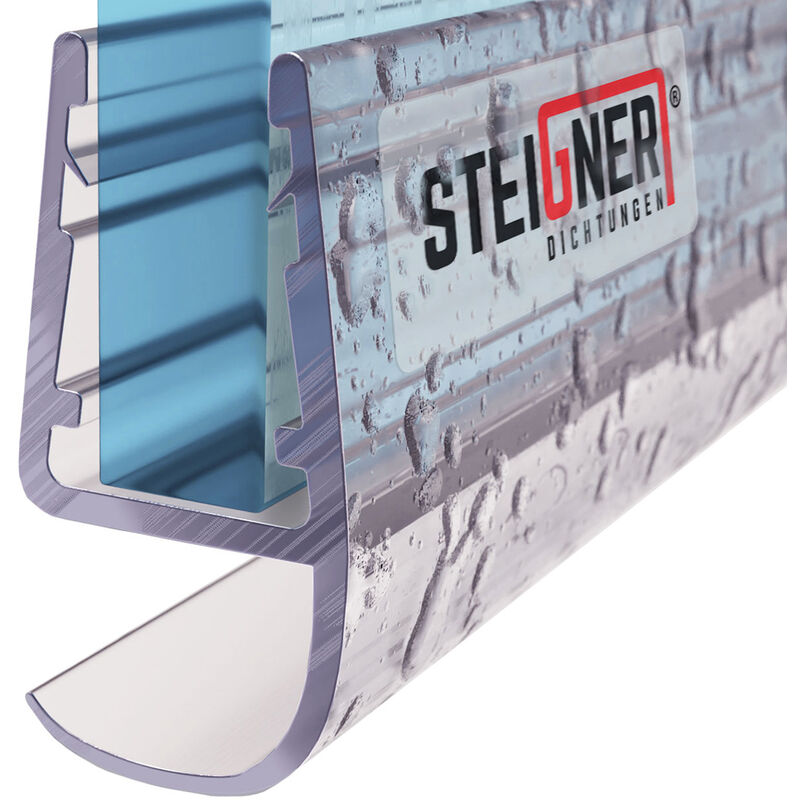 STEIGNER Joint de douche pour paroi en verre joint d/'étanchéité PVC droit pour les cabines de douche réctangulaires UK20-08 200cm vitre 8//9 mm