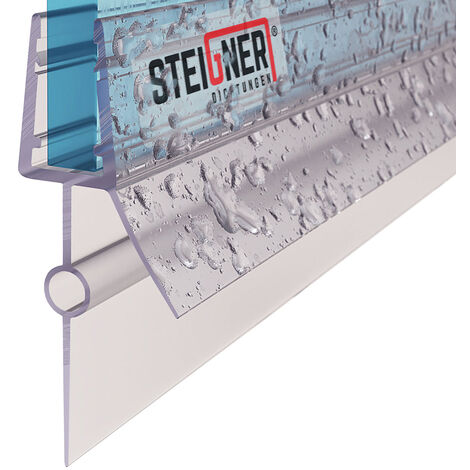 STEIGNER Joint de douche pour paroi en verre, joint d'étanchéité PVC droit pour les cabines de douche réctangulaires, UK22