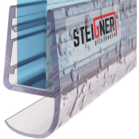 STEIGNER Joint de douche pour paroi en verre, 80cm, vitre 5/ 6/ 7/ 8 mm, joint d'étanchéité PVC droit pour les cabines de douche réctangulaires, UK15 - Transparent