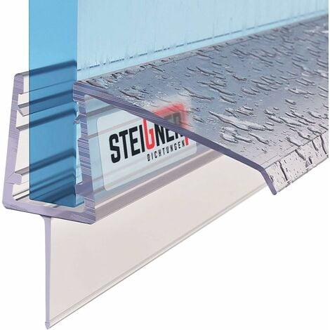 STEIGNER Joint de douche pour paroi en verre, 160cm, vitre 6/ 7/ 8 mm, joint d'étanchéité PVC droit pour les cabines de douche réctangulaires, UK21 - Transparent