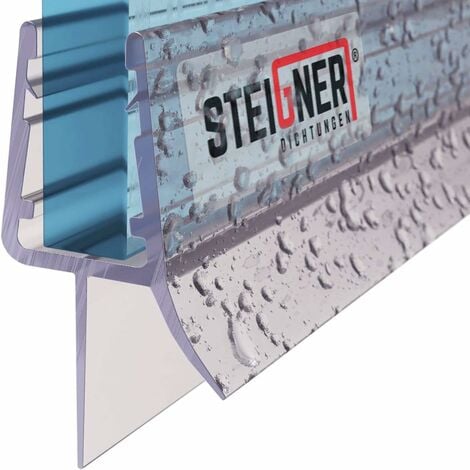 STEIGNER Joint de douche pour paroi en verre, vitre 6/7/8mm, joint d'étanchéité PVC droit pour les cabines de douche réctangulaires, UK03