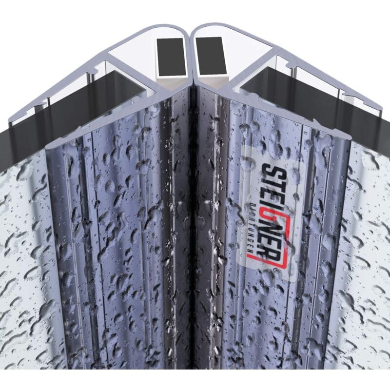 STEIGNER Joints de douche magnétiques SET, 185 cm, vitre 6/7/8mm, joints d'étanchéité aimantés 90 pour portes de douche, UKM04, 2 pièces