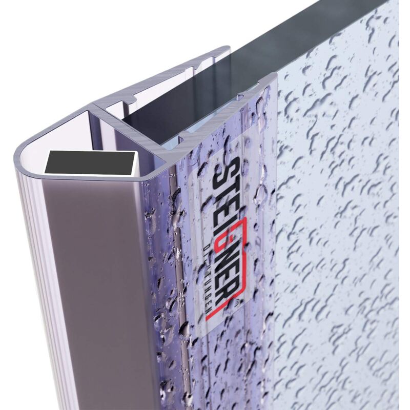 Joint de douche pour paroi en verre, 171cm, vitre 3,5/4/5mm, joint d'étanchéité magnétique pvc, UKM03, 1 pièce - Steigner