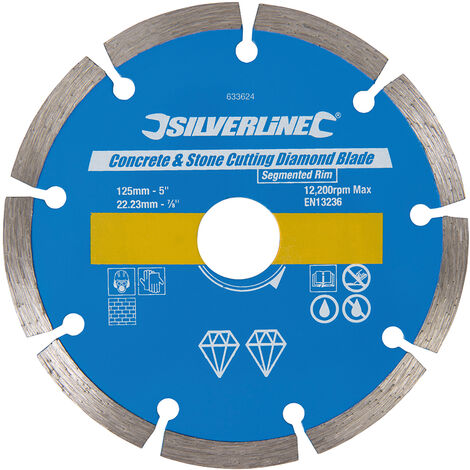 Stein- und Beton-Diamanttrennscheibe 125 x 22,23 mm segmentiert