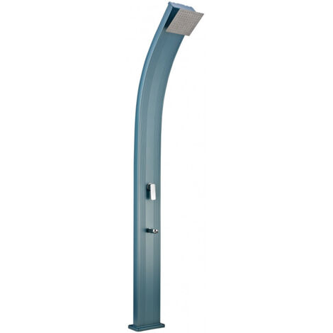 Steinbach Douche Solaire Slim Line Deluxe - 049047 - Douche de Jardin Bleue argentée avec réservoir en Aluminium de 24 L et pommeau de Douche Auto-détartrant - 2,25 m de Haut
