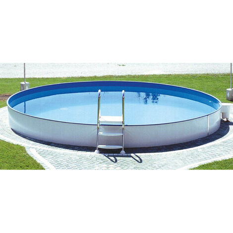 Steinbach Stahlwand Swimming Pool "Styria rund", sandfarbene Poolfolie, Ø 400 x 120 cm