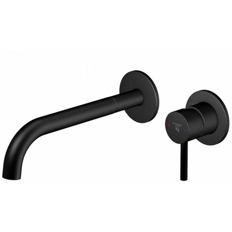 Steinberg 100 - Mitigeur de lavabo encastré, installation 2 trous, noir mat 100 1824 3 S