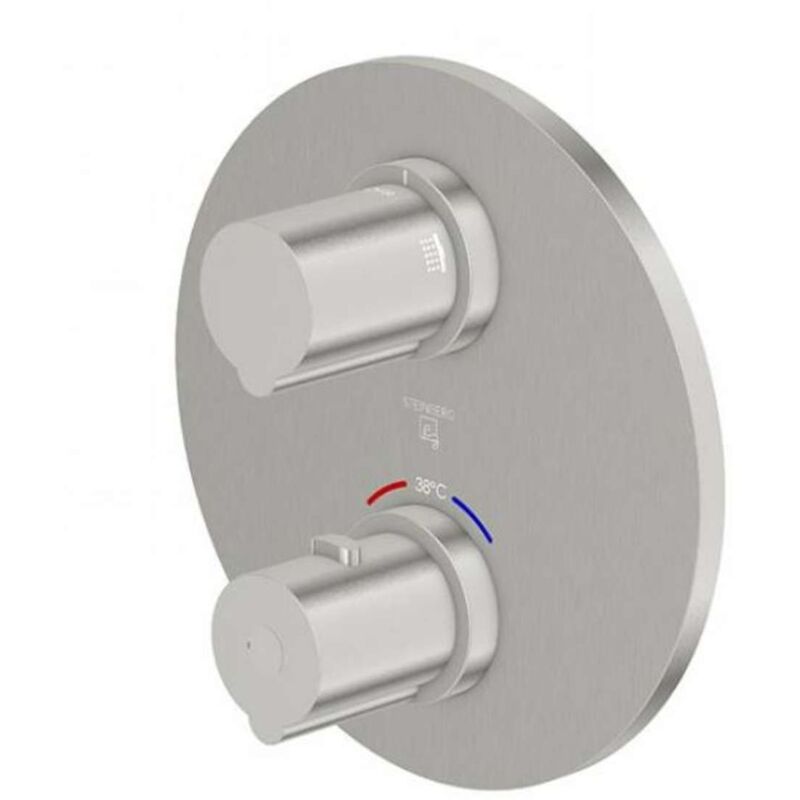 Steinberg 100 - Mitigeur thermostatique encastré pour 2 appareils, nickel brossé 100 4133 3 bn