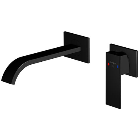 Steinberg 135 - Grifo empotrado de lavabo, instalación de 2 orificios, negro mate 135 1814 3 S