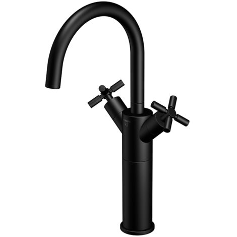 Steinberg 250 - Grifo de lavabo, con desagüe, negro mate 250 1550 S