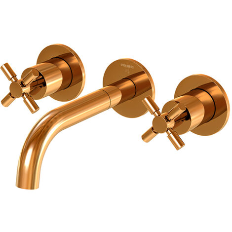 Steinberg 250 - Rubinetto ad incasso per lavabo, montaggio a 3 fori, con corpo incasso, color oro rosa 250 1902 RG