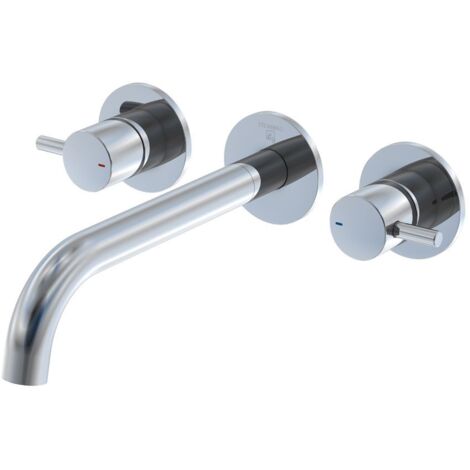 Steinberg 3-Loch Waschtisch-Wand-Armatur 100 1916, chrom