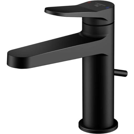 Steinberg 340 - Grifo de lavabo con desagüe, negro 340 1000 S