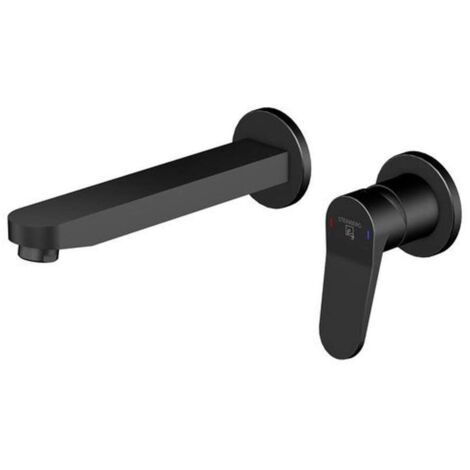 Steinberg 340 - Grifo empotrado de lavabo, montaje de 2 orificios, negro 340 1814 3 S