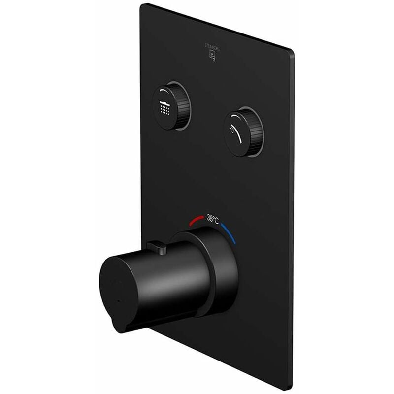 Steinberg 390 - Mitigeur thermostatique encastré pour 2 sorties, noir 390 4221 3 S