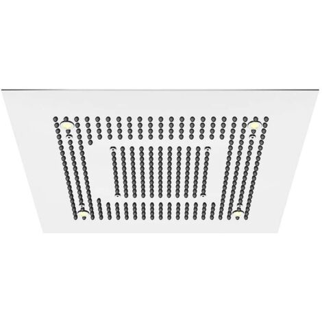 Steinberg 390 - Soffione doccia 60x60 cm, 2 getti, illuminazione a LED, acciaio inox 390 6622