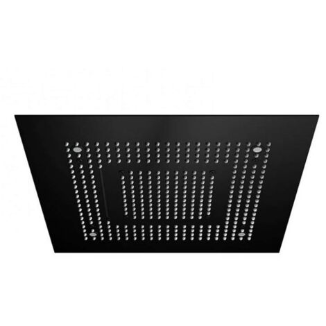 Steinberg 390 - Soffione doccia, 60x60 cm, 3 getti, illuminazione LED, nero opaco 390 6620 S