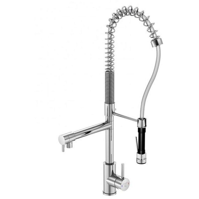 Steinberg Armaturen - Steinberg 100 - Mitigeur d'évier avec bras et une douche flexibles, chrome 100 1480