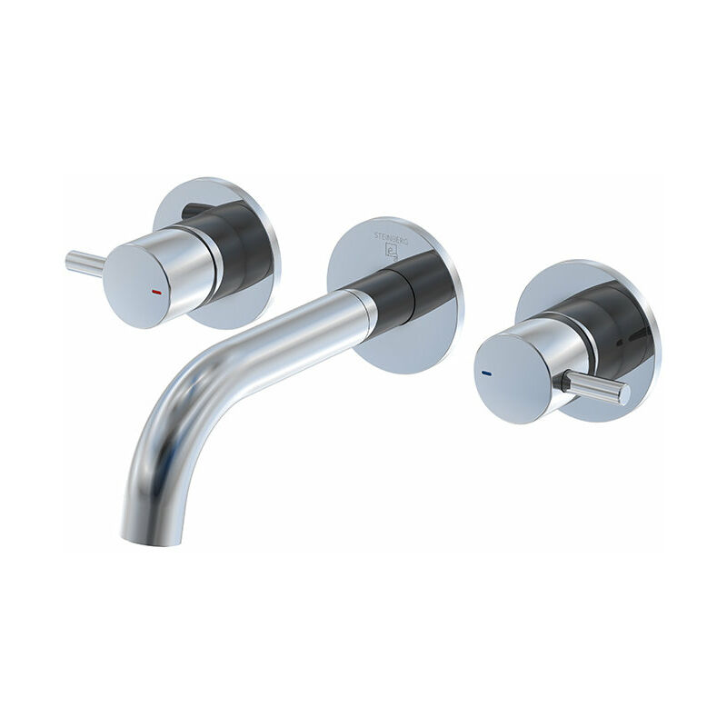 

Steinberg Serie 100 Mezclador de lavabo de 3 agujeros para montaje en la pared Nuevo cuerpo cromado empotrado - 1001902