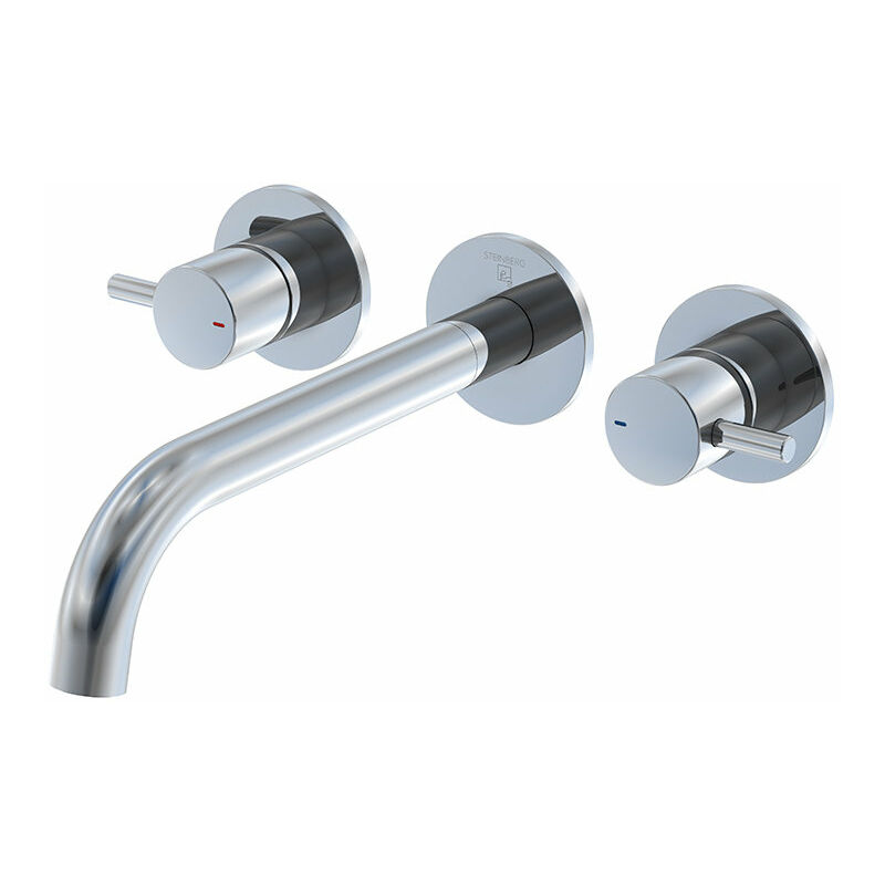 

Serie 100 Mezclador de lavabo de 3 orificios nuevo cuerpo empotrado con caño de 245 mm de longitud, cromado - 1001916 - Steinberg