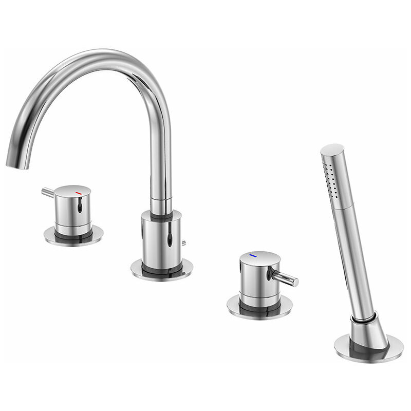 

Series 100 Mezclador de soporte para bañera y ducha de 4 orificios, cromado 1002400 - 1002400 - Steinberg