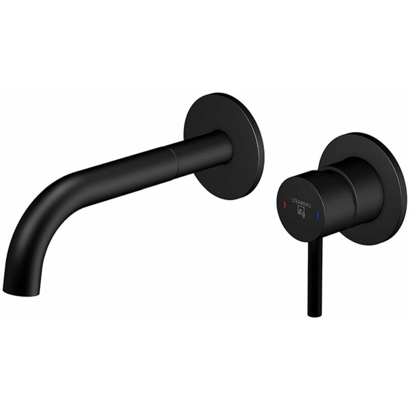 Steinberg 100 - Mitigeur de lavabo encastré, installation 2 trous, noir mat 100 1814 3 s