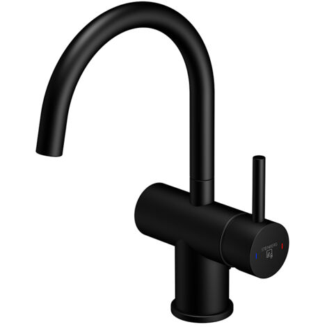 Steinberg Waschtisch-Einhebelmischer mit Ablaufgarnitur 100 1500 S, matt black