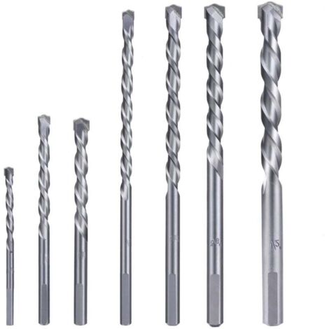 Steinbohrer-Set mit Hartmetallspitze für Zementstein-Betonkonstruktionen 7-teilig