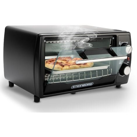 Steinborg Minibackofen 10 Liter Ober- / Unterhitze 60 Minuten Timer stufenlose Temperatur-Einstellung Krümmelschublade 1000 Watt