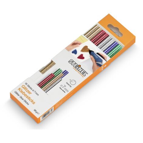 Steinel Klebesticks Ø 7 mm,  bunt (Color), 16 Stück Heißklebesticks