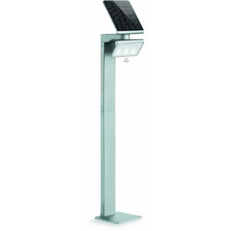 Steinel Luce solare led per esterno XSolar GL-S, regolabile in altezza, angolo rilevamento 140°, luce da terra, Argento