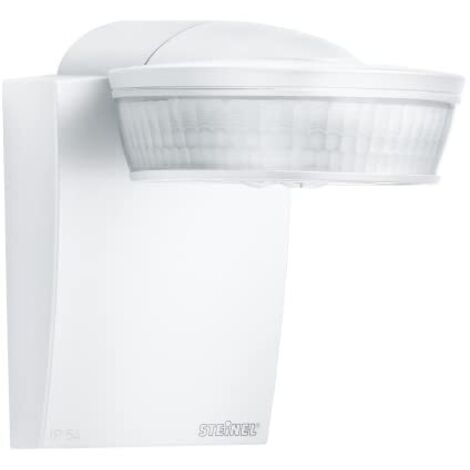 Steinel Rilevatore di movimento a infrarossi sensIQ bianco, 300°, sensore da 20 m, 2500 W, luce fissa, supporto da parete angolare, telecomando