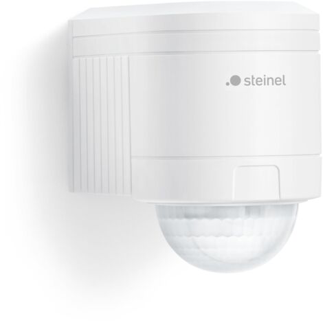 Steinel Sensore di movimento IS 240 bianco - Rilevatore con angolo di rilevamento 240, raggio d'azione 12m, supporto a parete ad angolo per interno ed esterno