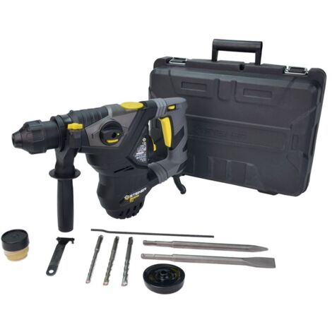 Steiner – Marteau perforateur 1500W 7J SDS+ – Force de frappe 7J – Perçage béton 32mm – Accessoires inclus : 3 forets et 1 burin