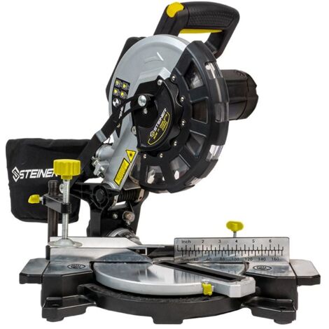 Steiner – Scie à onglet 1700W 210 mm laser – Coupe précise jusqu'à 115 mm – Pour bois dur et panneaux – Inclinaison 45° à gauche