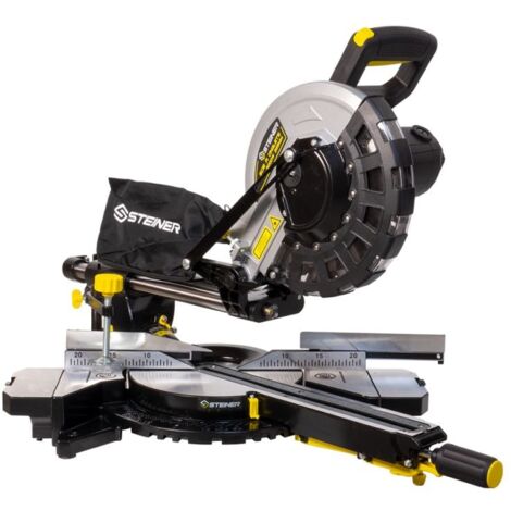 Steiner – Scie à onglet radiale 2000W 255 mm – Capacité de coupe 340 mm – Guidage laser pour précision – Construction en fonte d'aluminium